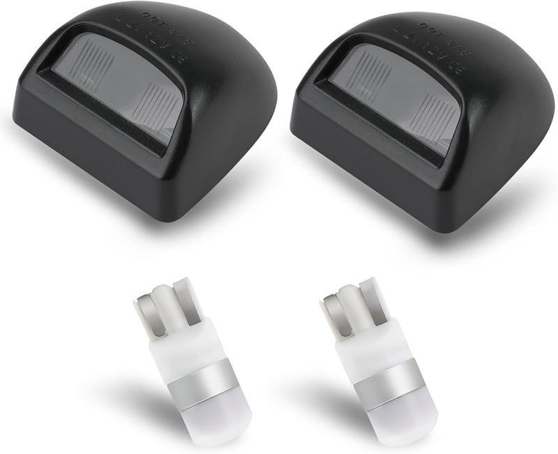 Best View License Plate Lights Tag Lamp with Black Housing Cover 6000K White Bulbs Assembly Replacement for Chevy Silverado GMC Sierra 1500 2500 3500 Suburban Tahoe Avalanche Cadillac,Pack of 2 - Image 1